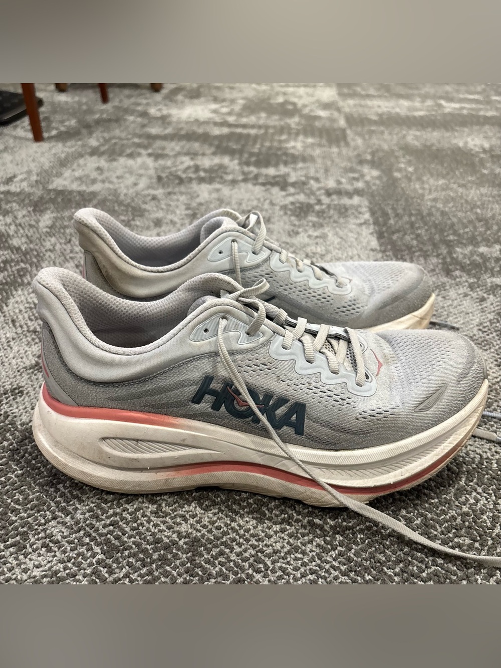 Hoka One One Bondi 9 ‘Chalk’ Athletic Running Shoes Womens U.S. 10.5B